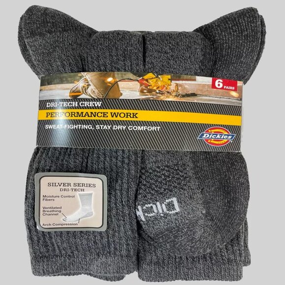 NEW Dickies Men's Dri-Tech Crew Socks - 6-12 - Picture 3 of 5